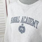 Pro Edge Campus Naval Academy Reverse Weave Sweatshirt‎ Light Grey Medium Gray Photo 4