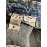 AMO Jane Sweet Cheeks Jeans Womens 27 Blue Flared Distressed Stretch Made USA Photo 5