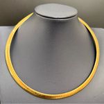 Vintage Unsigned Gold Tone 7mm Omega Chain 16” Choker Statement Necklace 25g. Photo 3