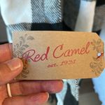 Red Camel Black White Plaid Scarf New Buffalo Check Photo 7