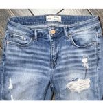 BKE Payton Universal Fit Mid Rise Ankle Skinny Jeans Distressed Light Wash SZ 26 Photo 2
