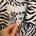 Carole Little Zebra Print Linen Blend Jacket 1x White Photo 3