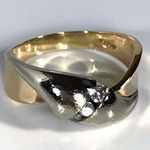14KT .28 CARAT DIAMOND SOLID YELLOW & CHAMPAGNE GOLD BYPASS RING Photo 12