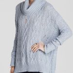 Free People  Oversized Cable Knit Distressed Tunic Sweater Photo 1