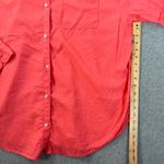 Aerie Linen Blend Coverup Shirt Women's Large Haute Coral Lightweight Collared Photo 4