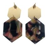 Dark Multicolor Geometric Drop Earrings Pink Photo 3