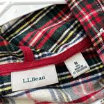 L.L.Bean Hoodie flannel sweatshirt womens Red medium plaid lightweight outdoor Photo 1