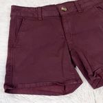 American Eagle Super Stretch Women’s Burgundy AEO Twill Midi Shorts 4 Photo 2