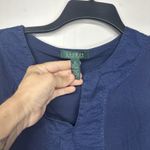 Ralph Lauren  Women’s Tunic Top 2X Navy Blue V-Neck 3/4 Sleeve Plus Size Blouse Photo 4