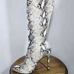 Steve Madden  Snakeskin Print Thigh High Boot Size 7 Over-The-Knee Stretch Boots Photo 3