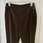 W By Worth Worth Woman’s Dark Green Velour Pants with Embroidery around the side zipper, Sz 6P Photo 2