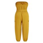 SheIn Strapless Jumpsuit with Pockets in Yellow, Size 2XL​ Photo 1