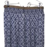 Faded Glory  Blue Patterned Women's Maxi Skirt Twisted Faux Leather Belt Flap Photo 6