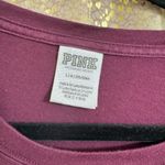 PINK - Victoria's Secret  Maroon Rhinestone Glitter Campus Long Sleeve Top Large Photo 3