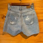 American Eagle Outfitters Stretch Mom Jean High Rise Cut Off Denim Shorts 0 Photo 1