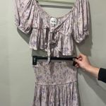 Sky to Moon small Set Purple Flowers Crop Top & Skirt Tie Front Fairy NEW Photo 1