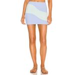 Lovers + Friends NWT Catcha Wave Mini Skirt In Blue Foam Photo 2