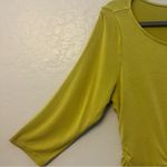 Soft Surroundings rachel ruched jersey knit top in green chartreuse color large Photo 4
