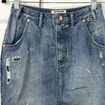 One Teaspoon Revolve Distressed Blue Denim Skirt(Size 26) Photo 4
