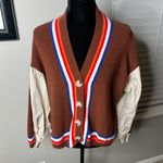 BUCKETLIST cardigan striped sweater medium Brown Photo 3