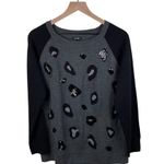 Apt. 9  Women's Leopard Print Sequin Embellished Crew Neck Sweater Size Large Photo 1