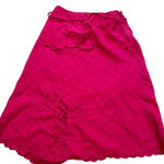 Monsoon pink linen floral eyelet midi skirt Photo 0