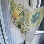 ZARA Animal Print Mini Dress Beige Chiffon Small Photo 8