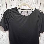 Black Sheer Heart Burnout Mesh Top Short Sleeve Lace Trim Tunic Lingerie Nighty Size M Photo 3