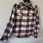 Wrangler Wrancher Flannel Pearl Snap Shirt Long Sleeve Size Small Purple Plaid Photo 2