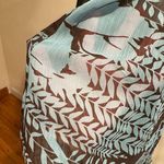 Lane Bryant Blue & Brown Sheer Floral Leave Print Square Neckline SZ 22…No Belt Photo 7