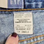 Gap Vintage  Jeans Womens 14 Blue Denim High Rise Classic Fit Ankle Distressed Photo 9