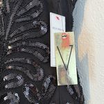NWT Verte Black Sequin Mesh Bodycon Dress Large Beaded Halter Red Dress Boutique Photo 5
