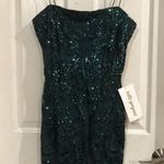 Lovely Day  Dress Green Sequins Mini Lined Formal Celebration Dance Party Photo 0