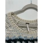 Free People  sweater size S fuzzy fair isles boxy cream ivory with blue Photo 6