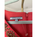Anne Klein NWT  Sheath Dress Red Jeweled Neckline Fitted Summer Event Office Chic Photo 6