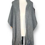 Lucky Brand Gray Fringe Shawl Wrap Scarf Cozy Layering Piece Photo 0