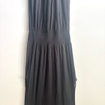 Nation Ltd  Barrett Dress Black Midi Sleeveless Smocked Sheer Tiered High Neck Photo 10