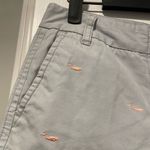 J.Crew  Classic Twill Chino City Fit Light Blue Pink Embroidered Whales Size 4 Photo 1