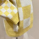 Vans  Checkerboard Oversized Cardigan in Yellow and White Size Small Photo 6