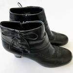 Aerosoles  Black Leather Ankle Boot Corset Detail Size 10 Women’s‎ Round Toe Goth Photo 11