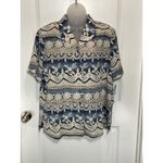 Alfred Dunner NWT  Women's Blue VTG Button Up Short Sleeve Shirt 14 Top Career L Photo 6