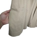 Splendid Women’s Tan Hooded Waffle Knit Thermal Open Front Cardigan Photo 2