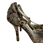 Vintage Y2K Sz 38 Brown Belen Donate Sandals Heels Fairy Fairycore Embroidered Gold Photo 1