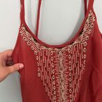 Miss Me Dark Orangey Red Camisole Tank Top Size Small Embroidered w/ Bead Front Photo 1