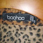 Boohoo 14 Shirt Dress Long Sleeved Tan Leopard Print Plus Photo 7