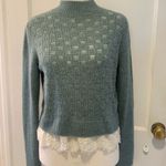 Divided | crop sweater with lace trim. Photo 7