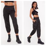 Nasty Gal Gal After Party Vintage At Ease Pants Small Black Cargo Joggers Y2K Photo 1