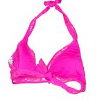 Becca  Bright Pink Lace Bikini Top Photo 2