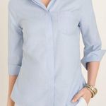 Chico’s Button down Shirt 3/4 length sleeve. Size 0 Blue Photo 0
