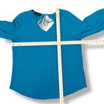 Fortune + Ivy  Cutout Back Tie Eyelet Trim Blouse Teal Blue Size Large Photo 11